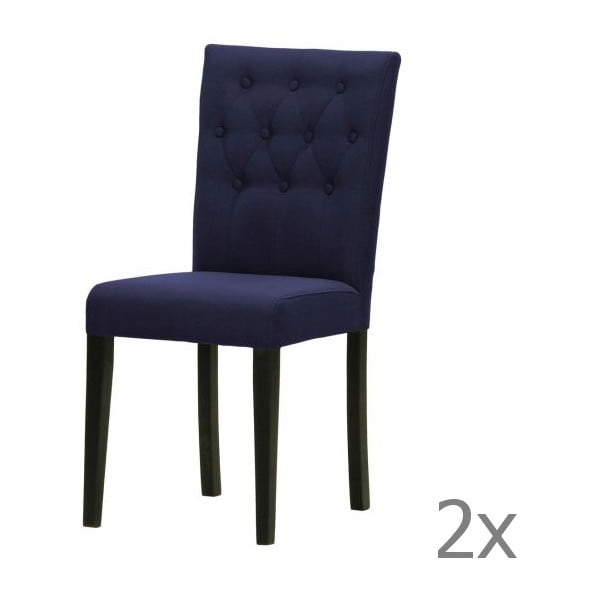 Sada 2 židlí Monako Etna Dark Blue, černé nohy