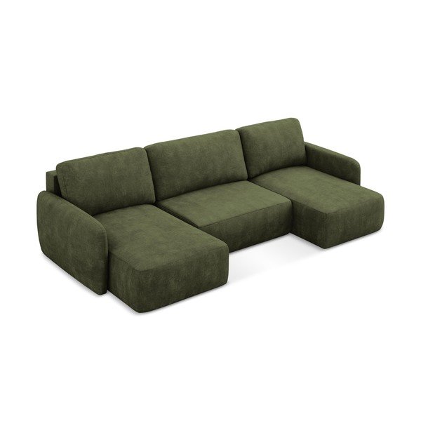 Roheline panipaigaga šenillist nurgadiivanvoodi (U-kujuline) Lilo - Makamii-image-2