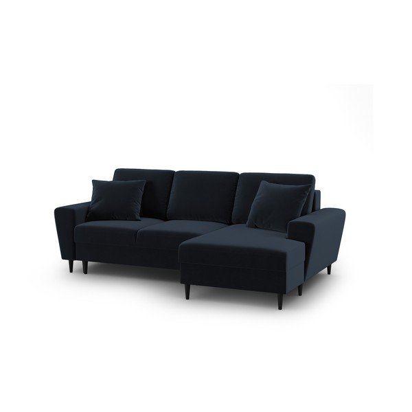 Tumesinine sametist panipaigaga nurgadiivanvoodi (parem nurk) Kyoto - Cosmopolitan Design-image-1