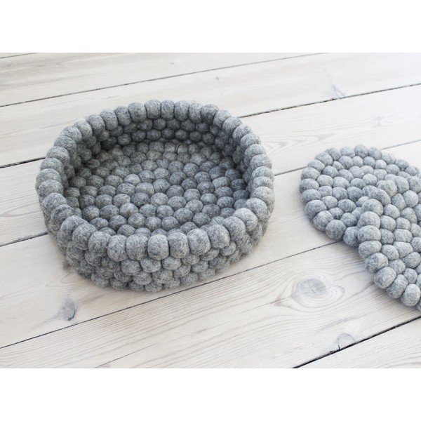 Terasest hall pallivilla hoiukorv pallikorv, ⌀ 28 cm - Wooldot-image-2