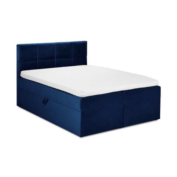 Sinine kastipedaliga voodi 200x200 cm koos panipaigaga Mimicry - Mazzini Beds