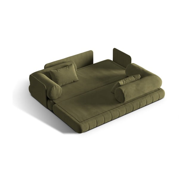  Roheline sametist lahtikäiv diivan 206 cm Kemi – Cosmopolitan Design-image-1