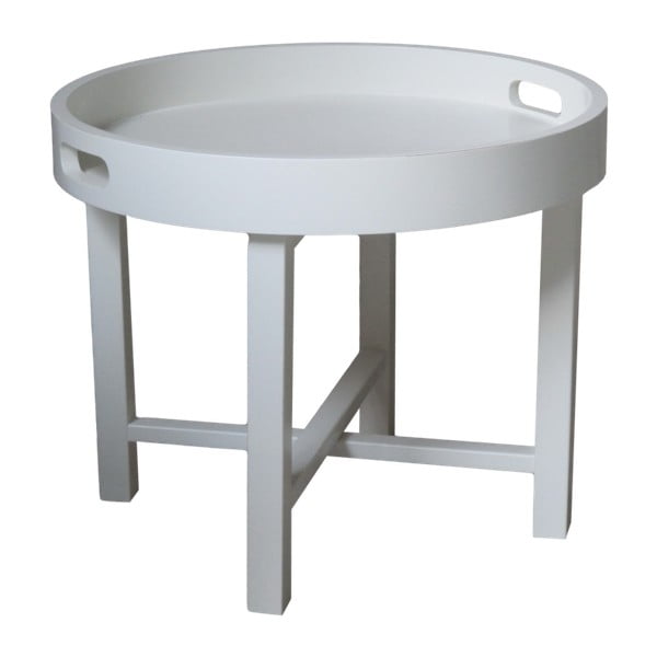 Bílý konferenční stolek z mahagonového dřeva HSM collection Industry, ⌀ 55 cm
