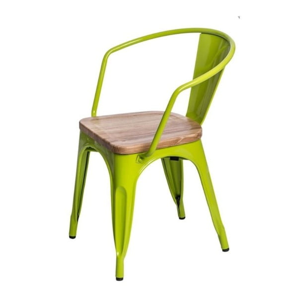 Světle zelená židle D2 Paris Arms Ash Wood