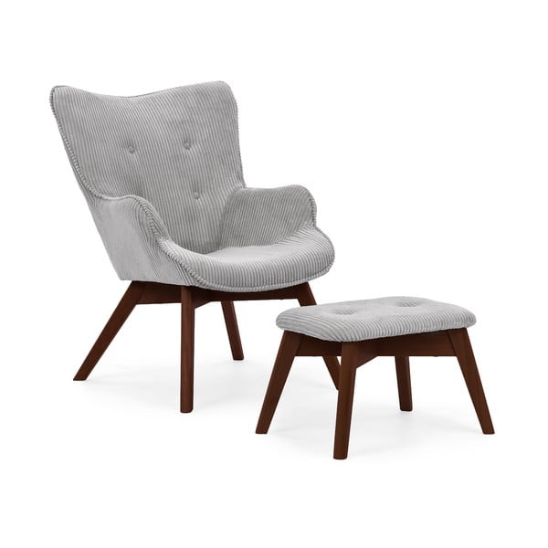 Hall velvetist tugitool koos jalatoega Niko - Ropez