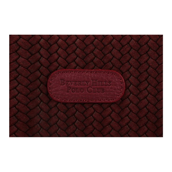 Tmavě červená kožená kabelka Beverly Hills Polo Club Dona-image-1