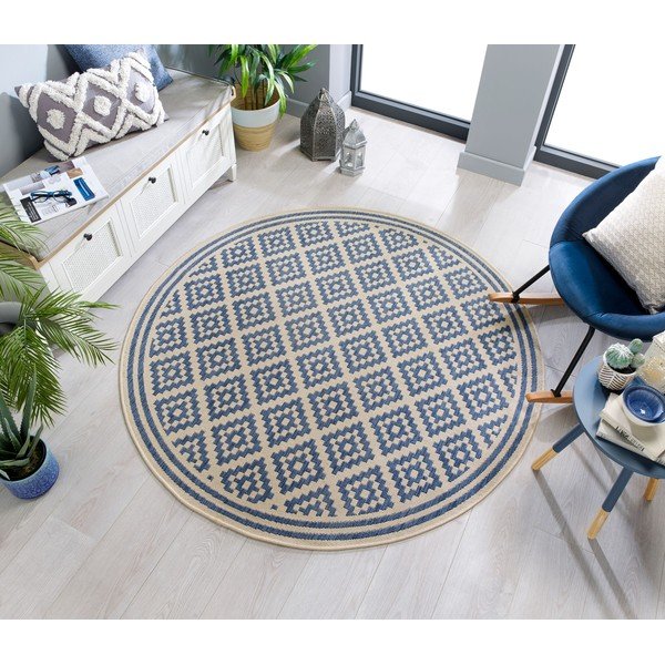 Sinine/beež ümmargune välivaip ø 160 cm Moretti - Flair Rugs-image-2
