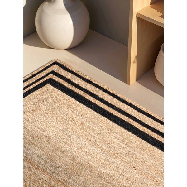 Must/naturaalne käsitsi kootud džuudist vaip 160x230 cm Jutta - Hanse Home-image-3