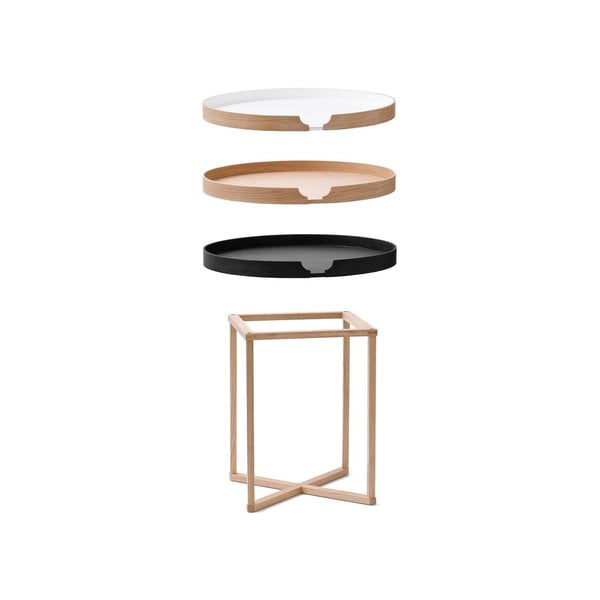 Tammepuidust laud Damieh, 45x45 cm, eemaldatava lauaplaadiga Damien - Wireworks-image-3