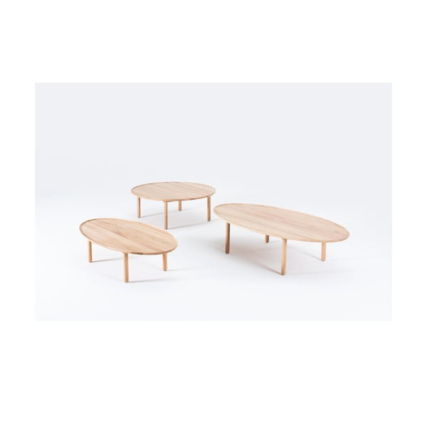 Ümmargune kohvilaud tammepuidust naturaalses värvitoonis ø 100 cm Mu - Gazzda-image-4