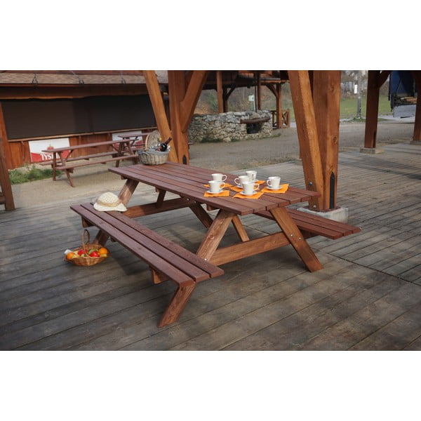 Männipuidust söögikomplekt 6-le inimesele Piknik - Rojaplast-image-3