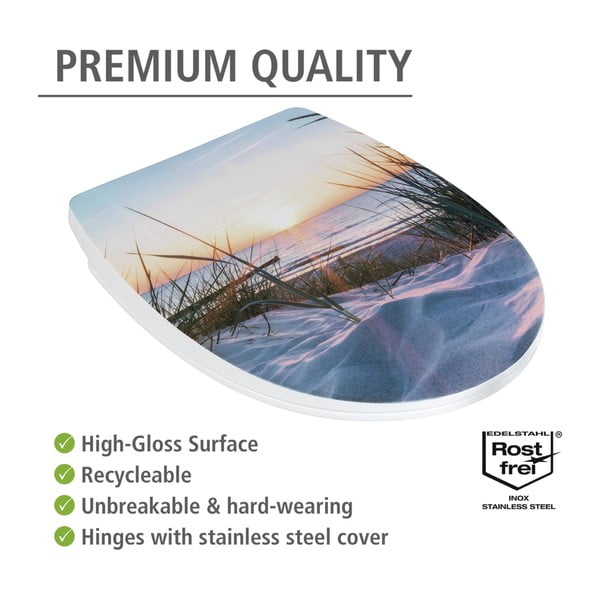 Automaatse sulgumisega prill-laud 36,5 x 45 cm Baltic - Wenko-image-3