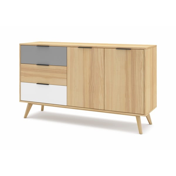 Madal kapp männipuidust naturaalses värvitoonis 140x81 cm Elfa - Marckeric-image-3