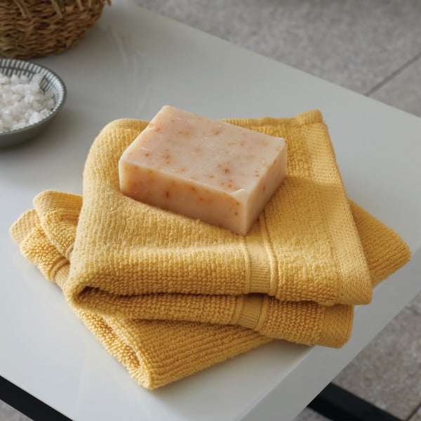 Kollased froteerätikud 2tk komplektis 30x30 cm Zero Twist - Catherine Lansfield-image-1