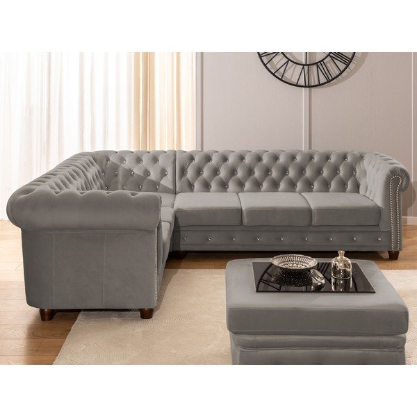 Hall sametist nurgadiivanvoodi (vasak nurk/L-kujuline) York Blik - Ropez-image-4