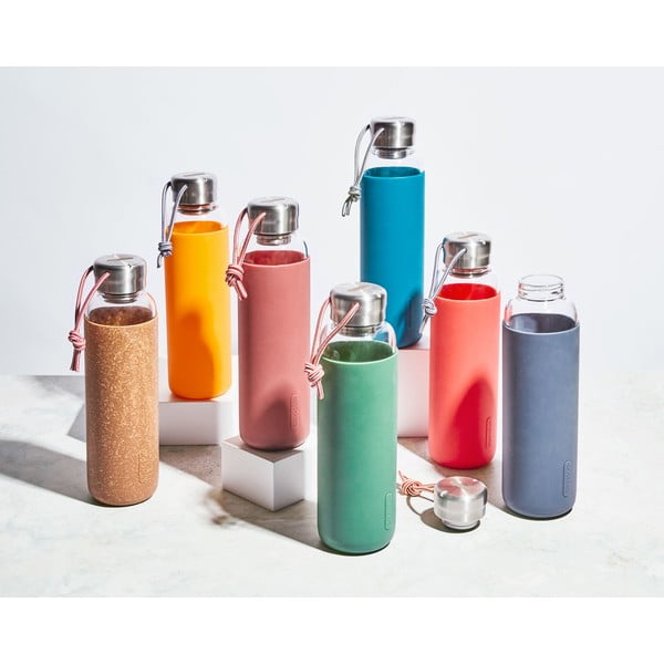 Klaasist veepudel beeži silikoonmuhviga , 600 ml G-Bottle - Black + Blum-image-3