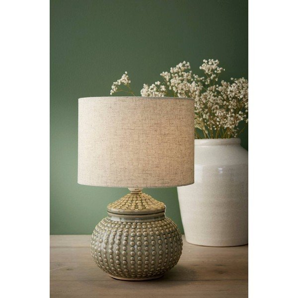 Hall/beež linane laualamp (kõrgus 39 cm) Niko - Ellos Home-image-1