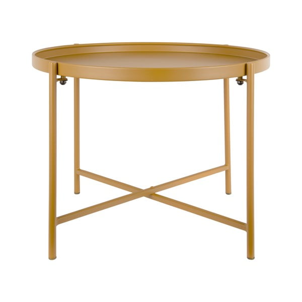 Kollane metallist ümmargune diivanilaud ø 50 cm Meseta – Leitmotiv-image-3