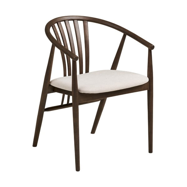 Tumepruun tammepuidust käetugedega söögitool Agustin – House Nordic