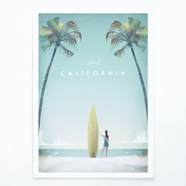 Plakat , 30 x 40 cm California - Travelposter