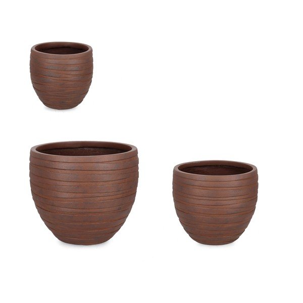 Lillepotid komplektis 3 tk ø 46 cm Strips - Bizzotto-image-1