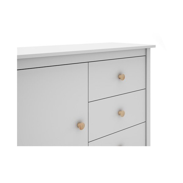 Valge madal laste kapp männipuidust 90x80 cm Max - Marckeric-image-1