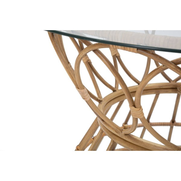 Ümmargune naturaalse klaasplaadiga kohvilaud ø 75 cm Panama - Mauro Ferretti-image-4