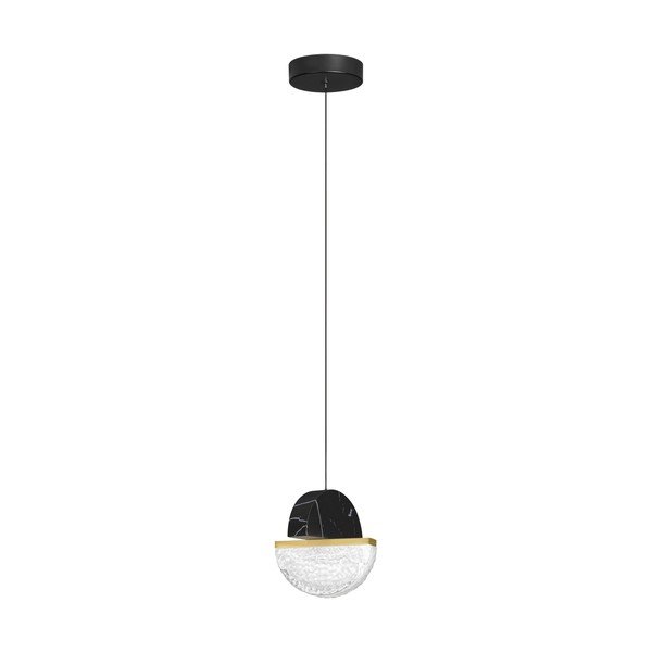 Must metallist hämardatav LED-ripatslamp ø 16 cm Dorin - Nova Luce