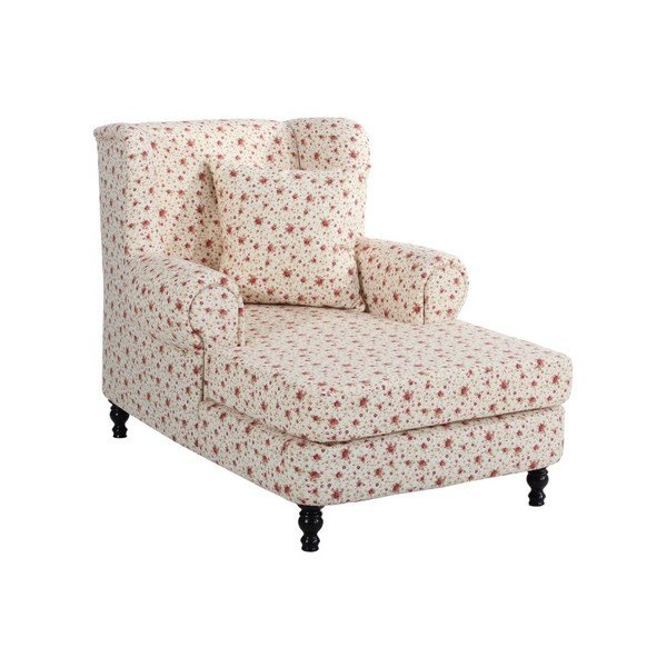 Béžové květinové křeslo ušák Max Winzer Mareille Flowery Beige