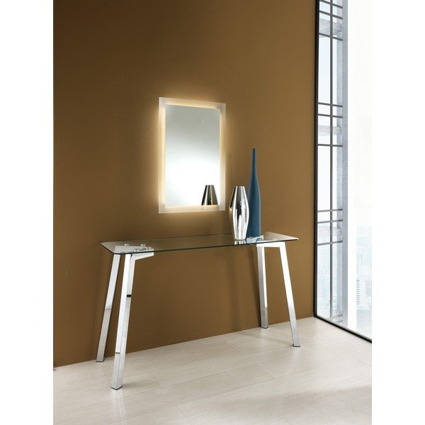 Hõbedase klaasplaadiga konsoollaud 40x125 cm Kirk - Tomasucci-image-1