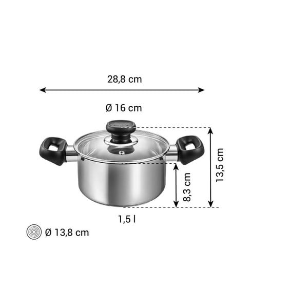 Roostevabast terasest kaanega pott induktsioonpliidile 1,5 l Brava - Tescoma-image-3