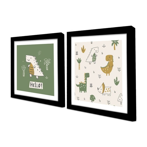 Laste pildid 2 tk 33x33 cm komplektis Hello - Wallity-image-2