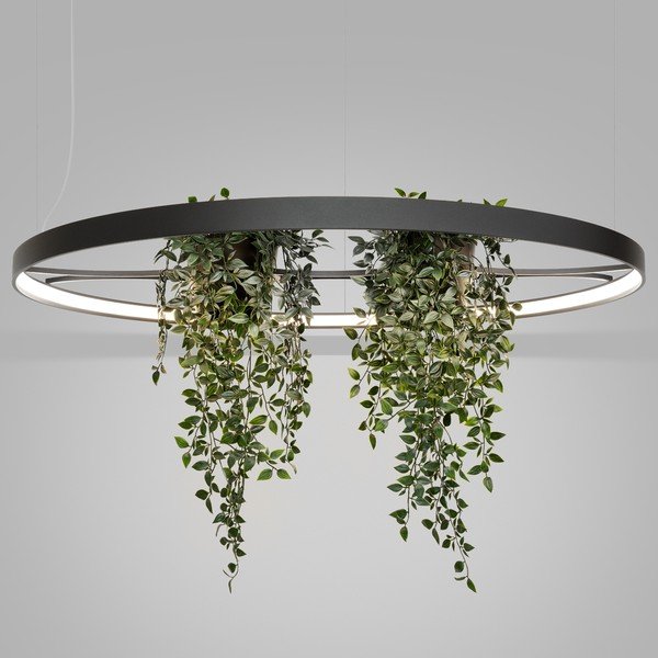 Must alumiiniumist LED-ripplamp ø 110 cm RIO - Thoro-image-4