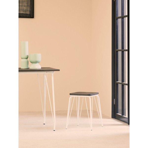 Valge/tume naturaalse jalakapuust tool District - Premier Housewares-image-3