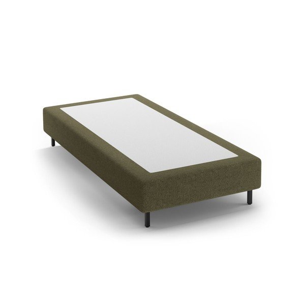 Roheline polsterdatud üheinimesevoodi ilma peatsita 90x200 cm Whale - Micadoni