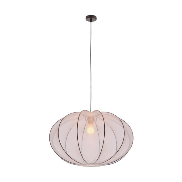 Valge rippvalgusti tekstiilist varjuga ø 60 cm Mellow - Candellux Lighting-image-3