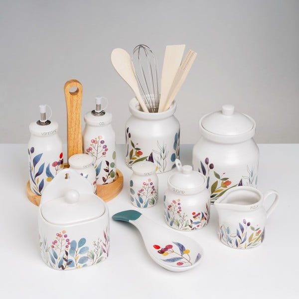 Puidust köögitarvete komplekt 4tk, koos alusega Berries - Casa Selección-image-1