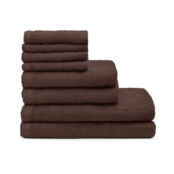 Pruunid kiiresti kuivavad puuvillased froteerätikud 8tk komplektis Quick Dry - Catherine Lansfield