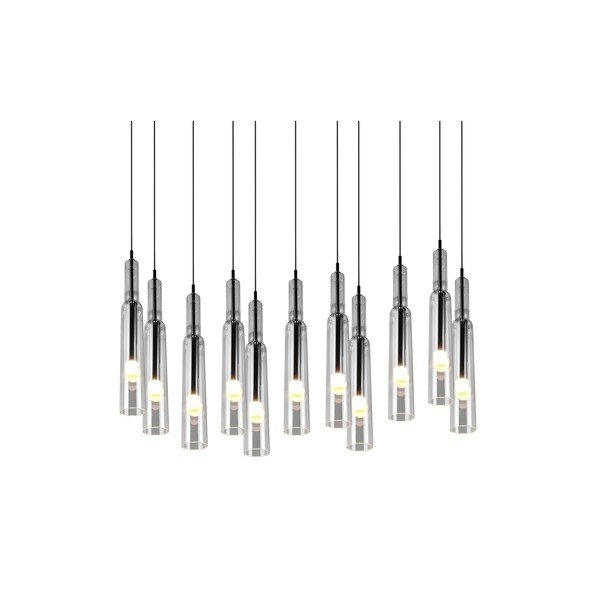 Must-hõbedane LED rippvalgusti klaasist varjuga Lucent - Trio Select-image-2