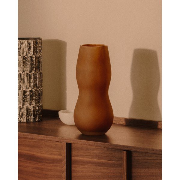 Pruun klaasist vaas (kõrgus 32 cm) Crila - Kave Home-image-1
