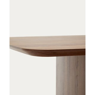 Pruun söögilaud pähklipuu dekooriga 100x200 cm Litto - Kave Home