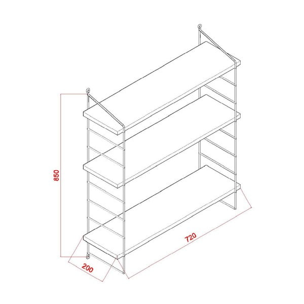 Valge läikiv seinariiul Armon - Decortie-image-2