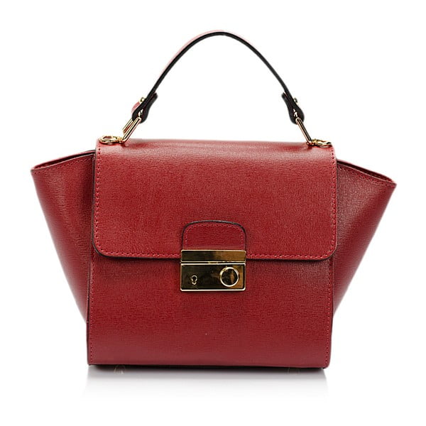 Červená kožená kabelka Lisa Minardi Alice