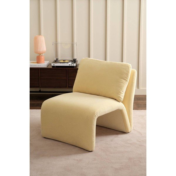Helekollane sametist tugitool Bartina - Ellos Home-image-1