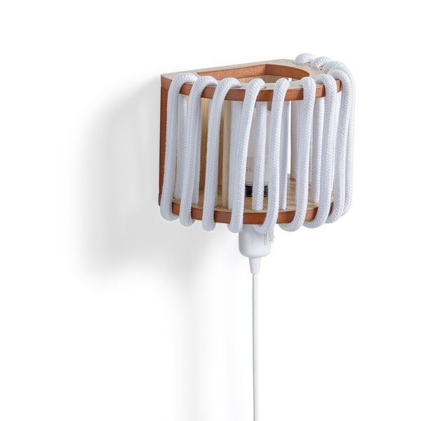 Valge puidust konstruktsiooniga seinalamp, pikkus 20 cm Macaron - EMKO-image-2
