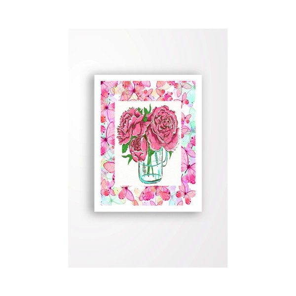 Nástěnný obraz na plátně v bílém rámu Tablo Center Cut Roses, 29 x 24 cm