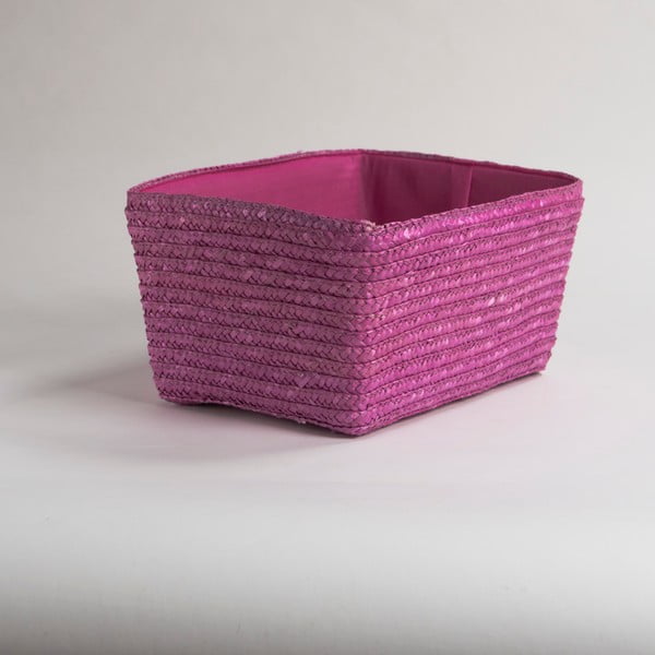 Růžový úložný košík z pšeničného výpletu Compactor Hawai, šířka 32 cm