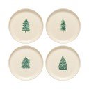 4 kreemjat magustoidutaldrikut komplektis jõulumotiiviga, kivikeraamikast, ø 22 cm Pacifica Christmas Tree - Casafina