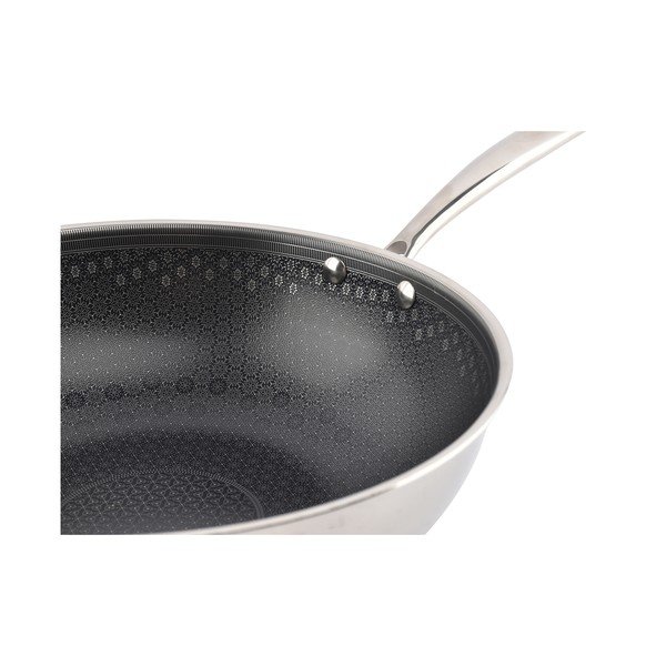 Roostevabast terasest wok-pann mittenakkuva pinnaga, ø 31,5 cm Fusion - BonBistro-image-1