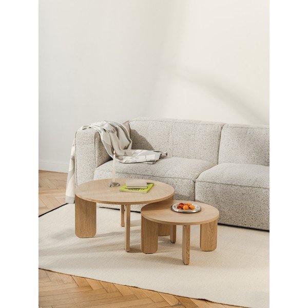 Ümmargune kohvilaud naturaalse tammepuust pealispinnaga, läbimõõduga 55 cm Kuvu - noo.ma-image-4